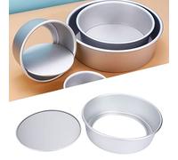 Omabeta Metal Cake Tin, 10 Inch Round Cake Mold Anodized Aluminium Cake Pans with Removable Base Baking Mold Cake Baking Pan for Wedding Birthday Party