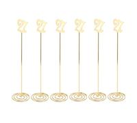 Omabeta Metal Table Numbers Set, Durable Iron with Stable Base for Weddings and Parties, 6 Pcs, Rustproof, Decorative Table Number Sign (27)