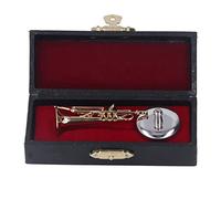 Omabeta Miniature Trumpet Durable Brass Exquisite Design Model for Desk Display Case, for Music Lovers (2.56in)