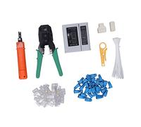 Omabeta Network Repair Tool Kit for Easy Cable Management RJ45 Crimper Set with Wire Stripper for Home Office 45# Steel Material