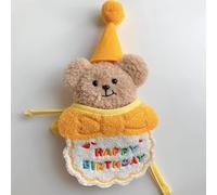 Omabeta Pet Birthday Hat Scarf Adjustable Fashionable Kit for Puppy Cats Lightweight Plush 2 Pieces (Yellow)