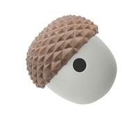 Omabeta Pet Food Dispensing Toy Bite Resistant Acorn Design Interactive Treat Ball for Dogs and Cats Silicone Material (Grey with Light Grey)