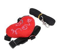 Omabeta Rabbit Harness Set, Durable Leash and Heart Decorative Design for Pet Walking, Comfortable and Lightweight Nylon Material, 1 X Harness 1 X Leash (M)