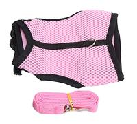 Omabeta Rabbit Mesh Harness with Leash Adjustable Design Soft Comfortable Traction for Small Pets Such As Guinea Pigs and Rabbits in Pink 1 Set (Pink)