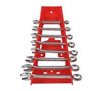 Omabeta Red Durable 9 Slot Wrench Rack Organizer Holder for Space Saving, Easy Mounting on Walls, Ideal for Keeping Wrenches Organized, Made From High Density Plastic Material for Longevity and