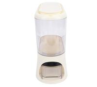 Omabeta Rice Dispenser 3L Multifunctional Food Storage Container with Measuring Cup for Dry Goods Kitchen Organization (Cream Color)