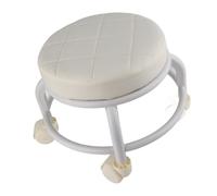 Omabeta Rolling Ottoman High Density Memory Foam Quiet Wheels Double Layers Footrest Stool for Office Laboratory Garage Salon Grey (Beige)