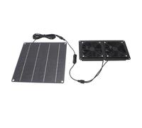 Omabeta Solar Exhaust Fan Kit Efficient 15W Monocrystalline Silicon Panel Cooling Vent for Greenhouses, Sheds for Energy Saving