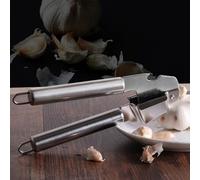 Omabeta Stainless Steel Ergonomic Garlic Press for Effortless Crushing for Home Kitchen, Manual Garlic Mincer Squeezer Chopper for Convenience Use, Rust Proof 6.30in X 1.57in X 2.36in, 1 Pack