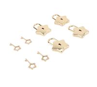 Omabeta Star Shaped Padlock Charming Zinc Alloy Keyed Security Lock for Cabinets Book Storage (Type 1)