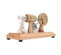 Omabeta Stirling Engine Model Kit CNC Frame Multi Color LED for Physics Learning 3.0 to 5.0V
