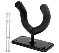 Omabeta Sturdy Guitar Wall Mount Hanger with Sponge Tube - Great for Guitar, Bass, Ukulele - Metal Structure, 9.5 X 4.5 X 10.7cm (GG-925)