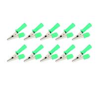 Omabeta Testing Clamps 10PCS Brass Insulated Clips with 4mm Socket for Electrical Testing Equipment Durable 20A J.60046 (Green)