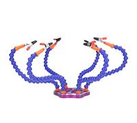 Omabeta Third Hand Soldering Tool Adjustable Clamp Station with Six Flexible Arms for DIY Electronics and Welding Projects Blue and Purple 30cm