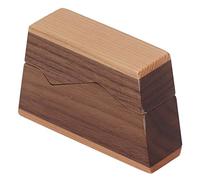Omabeta Trapezoid Engagement Ring Box Super Small Walnut Box for Wedding Ceremony