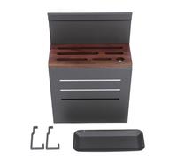 Omabeta Wall Mount Cutlery Storage Block Wall Mount Rack Cutlery Holder Aluminum Alloy Kitchen Utensil Organizer Modern Design Space Saving for Kitchen (Silver Black)