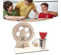 Omabeta Wooden Hand Cranked Generator Educational Science Kit for Kids, Manual Generator Projects for Boys Girls, Composite Wood Material