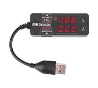Omabeta YB26VA Dual Display USB Detector High- Voltage Current Meter for Mobile Phones Tablets Durable ABS Material 1 Unit (Homochromy Plugged in and Not Rotating)