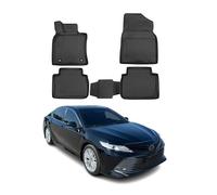 OMAC Floor Mats Fits Toyota Camry 2018 to 2023, Front and Second Row Seat 3D Liner Set, Custom Fit, All Weather, Heavy Duty, Black