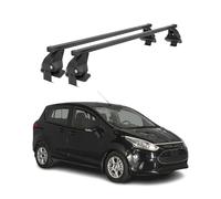 OMAC Transverse Steel Roof Bars for Ford B-Max 2012-2017 - Anti-Theft Included - City Crash Tested - DIN 75302:2019 - ISO/Pas 11154:2006 - Max Load 50 kg Black