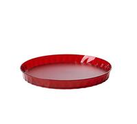 Omada Design 14,17 inch Round Tray in Acrylic Plastic, satinated Base, Diamond Line, Red