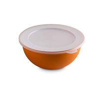 Omada Design Bowl+ Lid of 16,90 fl oz (1,5 Liters), Diameter 8,07 inch (20,5 cm), White Inside and Colored Outside, in Polypropylene