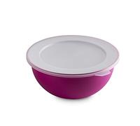 Omada Design Bowl+ Lid of 16,90 fl oz (1,5 Liters), Diameter 8,07 inch (20,5 cm), White Inside and Colored Outside, in Polypropylene