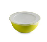 Omada Design Bowl+ Lid of 16,90 fl oz (1,5 Liters), Diameter 8,07 inch (20,5 cm), White Inside and Colored Outside, in Polypropylene
