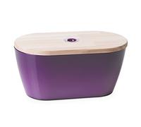 Omada Design breadbox or Container for Bread, 13.38 x 7.48 x 6.69 inch with 211.17 fl oz Capacity and lid for Cutting Board, Suitable for Preserving The Freshness of Food and Space-Saving, Woody Line