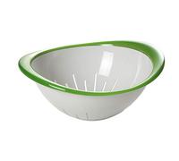 Omada Design Colander and colanders for Vegetables, 10,24 INCH Diameter, Ergonomic and Innovative Design, White Interior and Outside Edge Coloured, Trendy line, Green