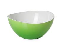 omada Design Salad Bowl 108 fl OZ (3.2 Lt), Two-Tone Unbreakable Plastic, 100% Made in Italy, Dishwasher Safe, 10.25 x 10.25 x h 5 in (26 x 26 x 12.5 cm),Trendy Line,Green.