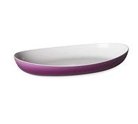 Omada Design Serving Plate or Baking Dish 11,02 x 6,69 inch with Inside White and Outside Colored Trendy Line, Purple