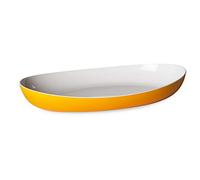 omada Design Serving Plate or Tray 14,96 x 9,06 inch with White Inside and Outside Colored, Line Trendy, Yellow