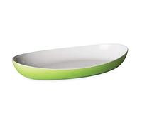 omada Design Serving Plate or Tray 14,96 x 9,06 inch with White Inside and Outside Colored, Line Trendy, Green
