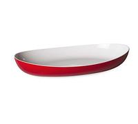 omada Design Serving Plate or Tray 14,96 x 9,06 inch with White Inside and Outside Colored, Line Trendy, Red