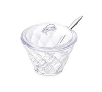 Omada Design Sugar Bowl 6,76 fl oz Acrylic with Practical lid and Spoon, Perfect for Coloring Your Moments of Relaxation in Front of a Delicious Drink, Diamond Line