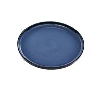 omada Stonehues Stoneware Dinner Plates, 26 cm, Set of 4, Grey and Blue, Stackable, Microwave Safe (Blue)