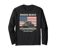 Omaha Beach Operation Overlord D-Day 1944 Sherman Tank Long Sleeve T-Shirt