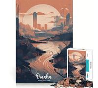 Omaha Cityscape City View 1000 Piece Jigsaw Puzzles for Adults Jigsaw Enhance Memory Gentle Leisure Firm Cut (50x75cm)