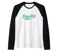 Omaha Nebraska City in The United States Raglan Baseball Tee