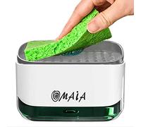 OMAIA 2-in-1 Kitchen Soap Dispenser with Sponge Holder - dishwashing Liquid Dispenser for Kitchen - Smart Kitchen Gadgets 2023 - Sink Countertop Organizer - Dish soap Dispenser for Kitchen Sink…