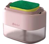 OMAIA Dish Soap Dispenser with Sponge Holder - Pink Kitchen Gadgets 2022 - dishwashing Liquid Dispenser for Kitchen - Sink Countertop Organizer