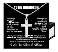 Omaishine To My Grandson Cuban Link Chain Necklace, Gift For Grandson, Grandson Gifts From Grandparents, Grandson Gifts From Grandma And Grandpa, Grandson Birthday Card, Grandson Christmas Gifts