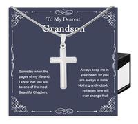 Omaishine To My Grandson Cuban Link Chain Necklace, Gift For Grandson, Grandson Gifts From Grandparents, Grandson Gifts From Grandma And Grandpa, Grandson Birthday Card, Grandson Christmas Gifts