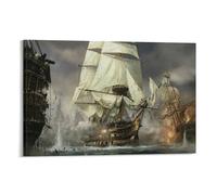 OmAju A War of Sails in 1715 HMS Victory Battle of Trafalgar Poster Wall Art Canvas Wall Decor Prints Painting Art Picture Living Room Decoration 12x18inch(30x45cm)