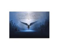 OmAju Angel Inspiration Quotations Poster Saint Michael The Archangel Defend Us in Battle Canvas Poster Wall Art Decor Print Picture Paintings for Living Room Bedroom Decoration 20x30inch(50x75cm)