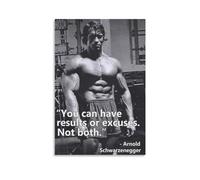 OmAju Arnold Schwarzenegger Poster Motivational Quotes Bodybuilding 1 Canvas Poster Wall Art Decor Print Picture Paintings for Living Room Bedroom Decoration 20x30inch(50x75cm)