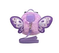 OMALOO Baby Walking Safety Harness Reins Belt Kid Child Toddler Backpack Bag with Butterfly Pattern for 1-3 Years Girls (Fluff Purple)
