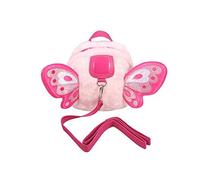 OMALOO Baby Walking Safety Harness Reins Belt Kid Child Toddler Backpack Bag with Butterfly Pattern for 1-3 Years Girls (Fluff Pink)