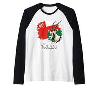 Oman Arabian Oryx Flag National Pride Design Raglan Baseball Tee